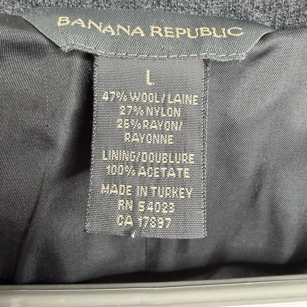 Banana Republic Wool Blend Car Coat Jacket Charcoal Gray Size Women's Sz‎ L